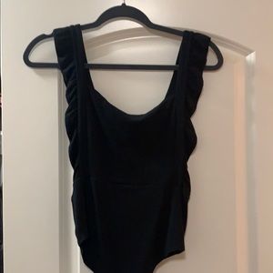 Ruffle open back bodysuit